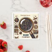 podium Clue Spy Escape Room 7e Verjaardag uitnodig Servet (Insitu)