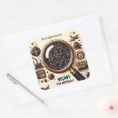 podium Clue Spy Escape Room 7e Verjaardag uitnodig Vierkante Sticker (Envelop)