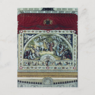 Podium en decoratief gordijn van de Dresden Briefkaart