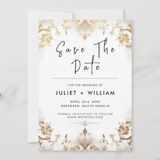 Podium Formele Eenvoudige Klassieke Elegante Blank Save The Date (Voorkant)