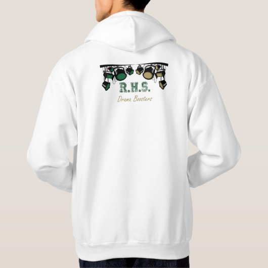 Podium lichten ontwerp - witte hoodie (Achterkant)