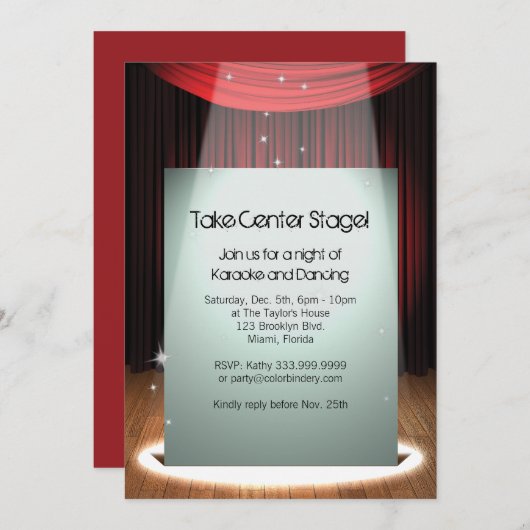 Podium Spotlight 5" x 7" uitnodiging (Voorkant / Achterkant)