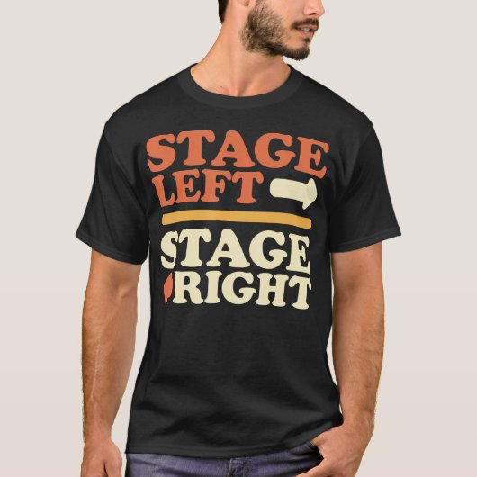 Podiumbeheerder Backstage Links Rechts Toneel T-shirt (Voorkant)