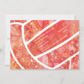 Podiumgrieppatroon rood oranje volleybal kaart (Achterkant)