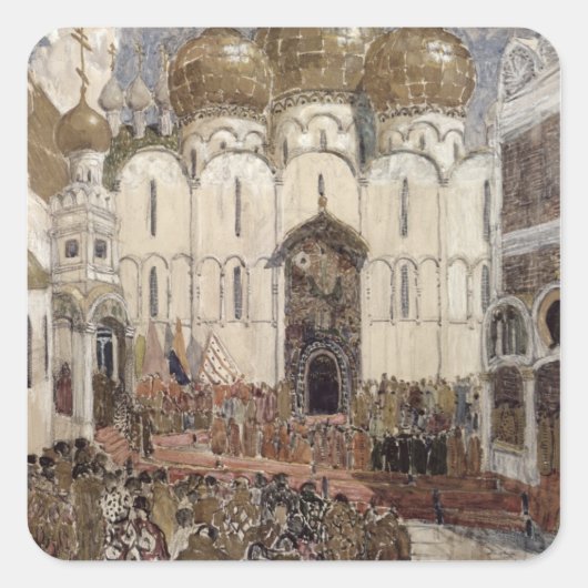 Podiumontwerp voor Boris Godunov Vierkante Sticker (Voorkant)