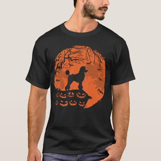 Podle Dog and Moon Halloween Hondenliefhebber Gift T-shirt (Voorkant)