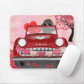 Podle Dog auto met hart Valentijns Muismat (Met muis)