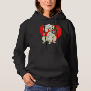 Podle Dog Holding Flowers Heart Valentijn Love Hoodie