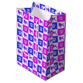 Podle Dog & Paw Crazy Hot Pink & Blue Medium Cadeauzakje (Voorkant Gekanteld)