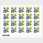 Podle Dog & Paw Y&B Grid Square Vierkante Sticker (Vel)