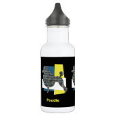 Podle Dog Silhouette Yellow & Blue Grid Waterfles (Links)