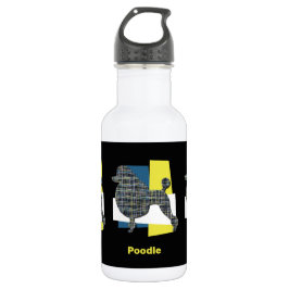 Podle Dog Silhouette Yellow & Blue Grid Waterfles