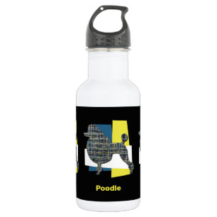 Podle Dog Silhouette Yellow & Blue Grid Waterfles