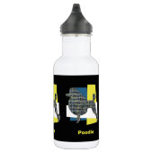 Podle Dog Silhouette Yellow & Blue Grid Waterfles (Rechts)