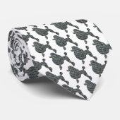 Podle Dog Silhouette Yellow & Blue Stropdas (Opgerold)