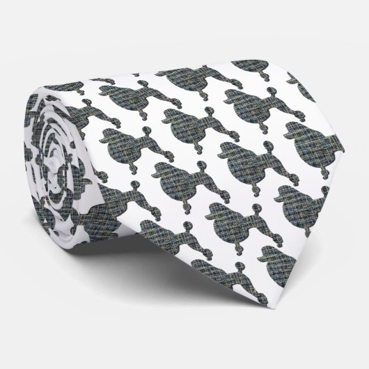 Podle Dog Silhouette Yellow & Blue Stropdas (Opgerold)