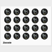Podle Dog Yellow & Blue Grid Ronde Sticker (Vel)