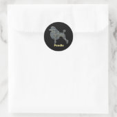 Podle Dog Yellow & Blue Grid Ronde Sticker (Tas)