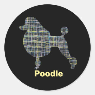Podle Dog Yellow & Blue Grid Ronde Sticker