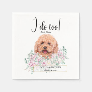 Podle Doodle Dog Wedding Cocktail Napkins Servet