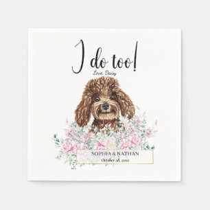 Podle Doodle Dog Wedding Cocktail Napkins Servet