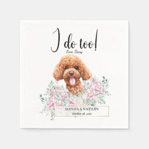 Podle Doodle Dog Wedding Cocktail Napkins Servet