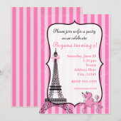 Podle in Paris Roze Striped Eiffel Tower Chic Kaart (Voorkant / Achterkant)