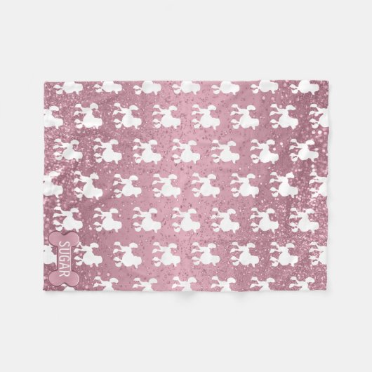 Podle on Pink Glitter Fleece Deken (Voorkant (Horizontaal))