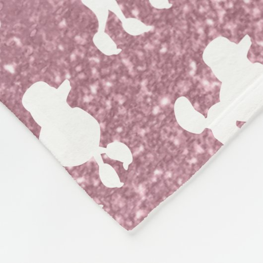 Podle on Pink Glitter Fleece Deken (Hoek)