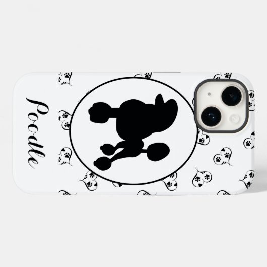 Podle Silhouette Hearts and Paw Prints Case-Mate iPhone Case (Achterkant (horizontaal))