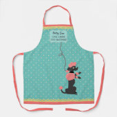 Podle Skirt Retro 50s Dog Groomer Aangepast Blauwg Schort (Voorkant)