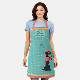 Podle Skirt Retro 50s Dog Groomer Aangepast Blauwg Schort