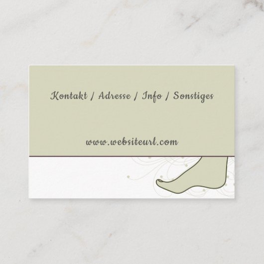 Podologe, Fusspflege Visitekaartje (Achterkant)