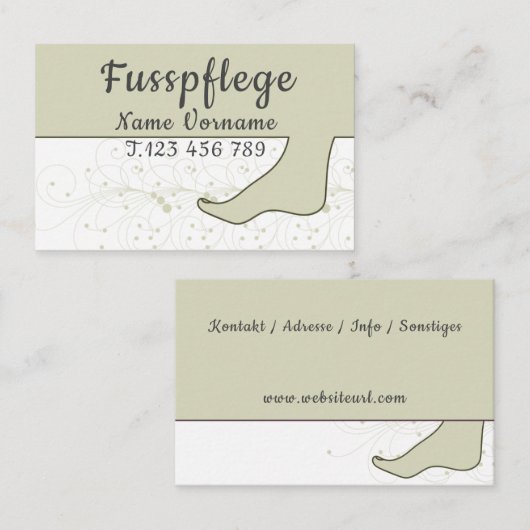 Podologe, Fusspflege Visitekaartje (Voorkant / Achterkant)