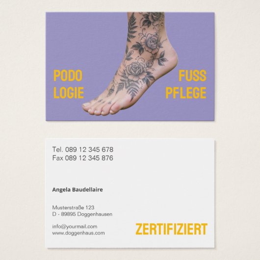 Podology Photo QR Code Foot Care  Visitekaartje (Voorkant /achterkant)