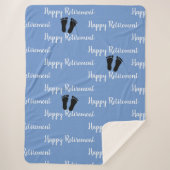 Podoloog Voeten Patroon Blauw Sherpa Deken (Voorkant)