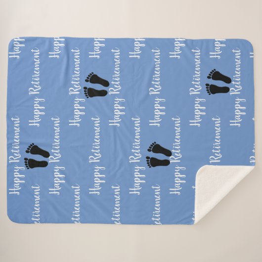 Podoloog Voeten Patroon Blauw Sherpa Deken (Voorkant (horizontaal))