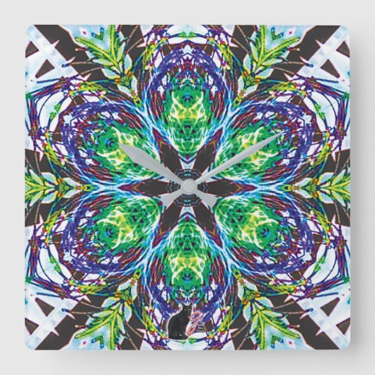 Pods Kaleidoscope Vierkante Klok (Voorkant)