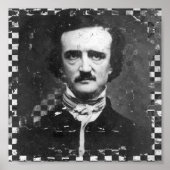 Poe Black en White Grunge Poster (Voorkant)