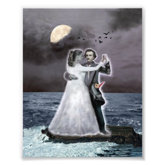 Poe en Annabel Lee Beyond op het Zee Foto Afdruk (Voorkant)