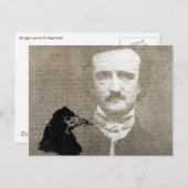 PoE en Raven Grunge Digital Art Briefkaart (Voorkant / Achterkant)