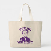 Poe Geen Grappige Klassieke Auteur Slogan Grote Tote Bag (Achterkant)
