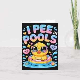 Poe in zwembaden grappige sarcastische cute eend i kaart