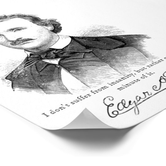 Poe Insanity afdrukken Poster (Hoek)