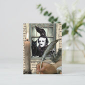 Poe Mixed Media Collage Briefkaart (Staand voorkant)