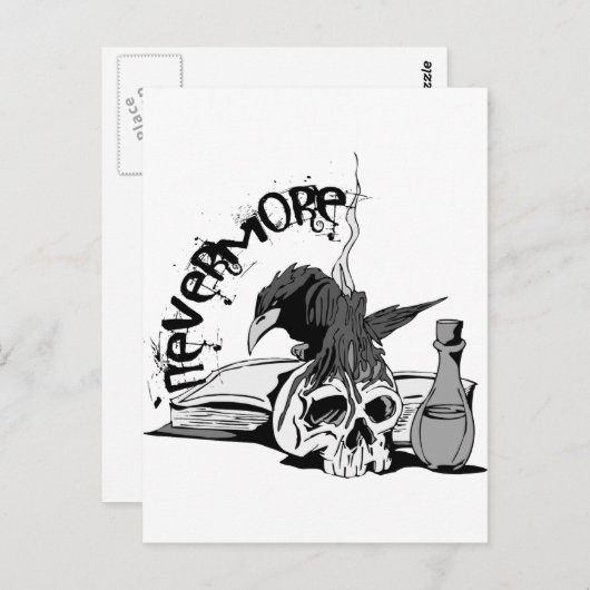 Poe Nevermore de Schedel & het Boek van de Raaf Briefkaart (Voorkant / Achterkant)