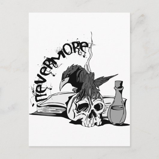 Poe Nevermore de Schedel & het Boek van de Raaf Briefkaart (Voorkant)