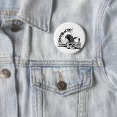 Poe Nevermore Raven Skull & Book Ronde Button 5,7 Cm (In situ)