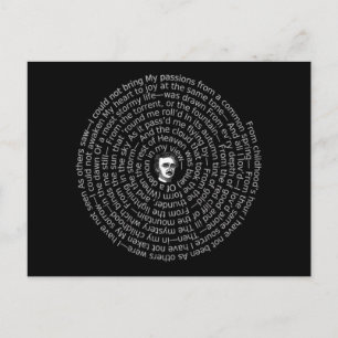 Poe Poem ALONE in een spiraal Briefkaart