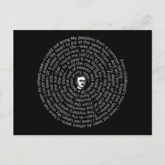 Poe Poem ALONE in een spiraal Briefkaart (Voorkant)